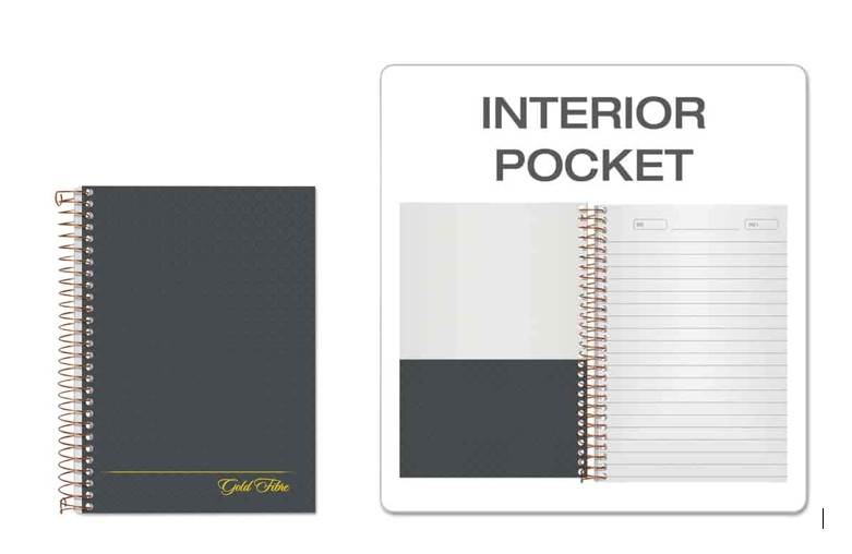 Gold Fibre Personal Notebooks, 1 Subject, Medium/college Rule, Designer Gray Cover, 7 X 5, 100 Sheets